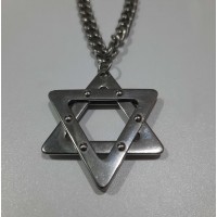Cadena de Acero con Dije de Estrella de David