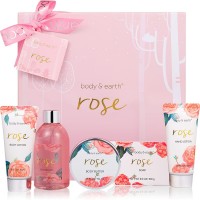 Caja de regalo para spa y baño para mujer rosa, 5 piezas