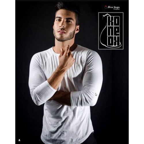 Franela Blanca Unicolor  Manga Ranglar 3 Cuartos de Algodon Tallas S M y L KONEKODESIGN