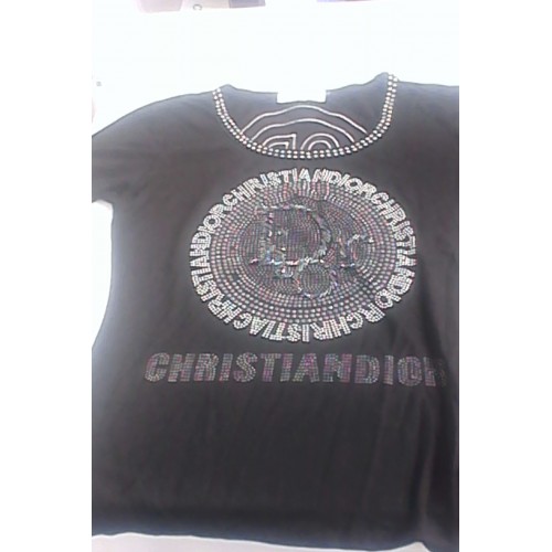 Franela Dhristian Dior color negro con estampado talla M