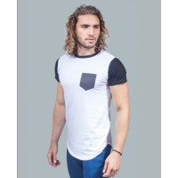 Franela Cclorblock Base Blanca Mangas Negras de Algodon Marca Tallas S M y L KONEKODESIGN