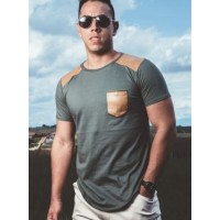 Franela con Detalles en Cuero  Base de Algodon Tallas S M y L KONEKODESIGN