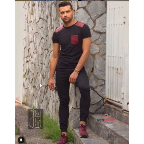 Franela con Detalles en Cuero  Bbase de Algodon Tallas S M y L KONEKODESIGN