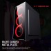 GOLDEN FIELD N17 Case de PC con 3 LED ventiladores rojo PC Gaming ATX caja panel lateral acrílico