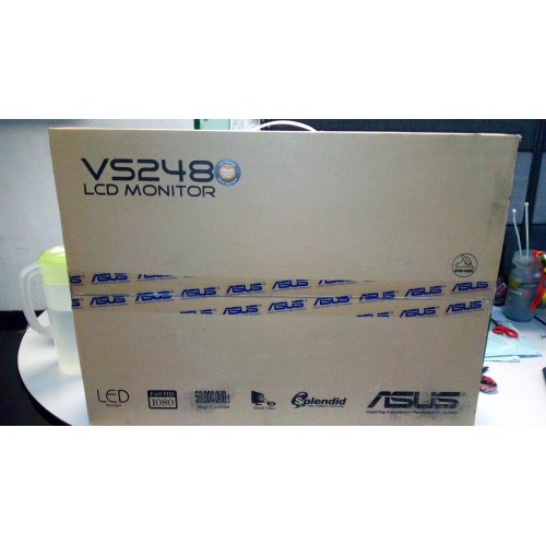 Monitor ASUS REFURBISHED Clase A 24 Pulgadas LCD 1080P  VGA  DVI  HDMI  Cable Video y Poder