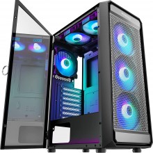 MUSETEX ATX - Case para PC con 6 ventiladores ARGB, fundas para juegos de c...