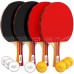 NIBIRU SPORT Juego de paletas de ping pong, tenis de mesa, pelotas y  estuche de almacenamiento