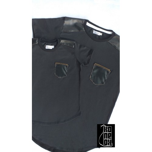 PROMOCION Padre e Hijo Franela con Detalles en Cuero  Base de Algodon Tallas S M y L Adulto, 2 4 8 10 y 12 Niños