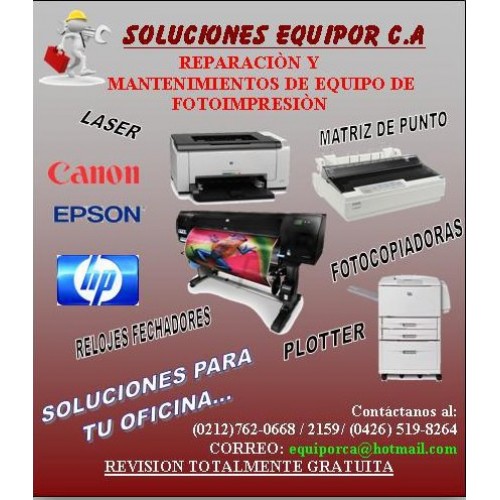 Servicio Técnico Impresoras Fotocopiadoras Laser Hp Y Canon