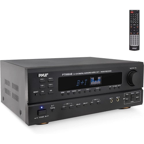 Pyle Sistema de amplificador de potencia Bluetooth inalámbrico, 420 W, 5.1 canales, sonido envolvente, sonido envolvente  subwoofer-c PT588AB