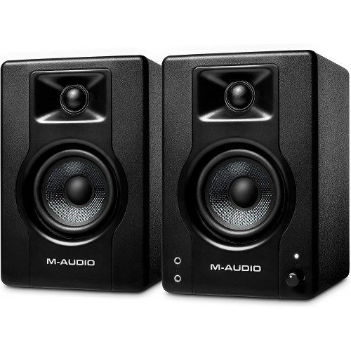 M-Audio BX3 - Monitores de estudio de 3.5 pulgadas, altavoces de PC HD para grabación y multimedia con software de producción de música, 120 W, par.