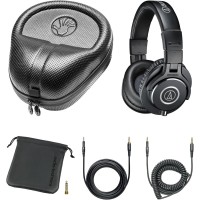 Audio-Technica ATH-M40x Audífonos de monitor para estudio profesional + estuche rígido para audífonos de tamaño completo Slappa (SL-HP-99).