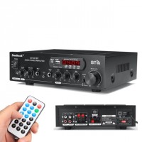 Sunbucks amplificador de audio estéreo para el hogar,  100W RMS, 110/220V, con bluetooth, doble canal, entrada de micrófono Karaoke