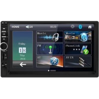 Reproductor Carro doble DIN  receptor FM con control remoto, reproductor multimedia MP5 Bluetooth - pantalla táctil resistente de 7 pulgadas