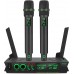 Aveek Sistema de micrófono inalámbrico, UHF de doble canal, micrófono de mano inalámbrico portátil para karaokeSistema de micrófono inalámbrico, UHF de doble canal, micrófono de mano inalámbrico portátil para karaoke 60Mts