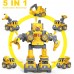 Juguetes robot 5 en 1 para niños, STEM para niños,  transformers de robot con 5 camiones.