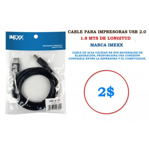 cable usb 2.0 para impresoras