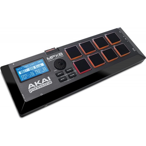 Mezclador y reproductor de sonidos con ranura para tarjeta SD MPX16 de Akai Professional.