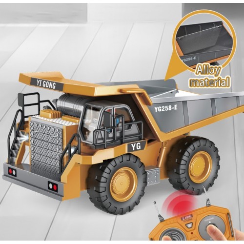 Camión de Volteo de Control remoto para niños, vehículo de ingeniería de 2,4G, juguetes de coche, camión excavadora de descarga