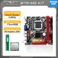 SZMZ LGA 1155 ITX B75-MS Motherboard Kit con Core i3 3240 Procesador y 8GB DDR3 B75
