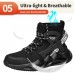 Zapatos de punta de acero para hombres, botas industriales de seguridad, zapatos ligeros y duraderos, tenis de alta calidad de construcción transpirable