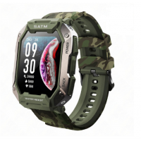 Relojes inteligentes táctico, 328.1 ft, impermeable, resistente, de grado militar, camuflaje verde para teléfonos Android y iPhone