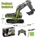 kolegend Excavadora de control remoto, juguete a escala 1.18, excavadora hidráulica,  para niños y niñas, tractor RC con luces recargable