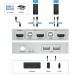 AAO 2 puertos HDMI KVM Switch 2x1, UHD 4 K  30 Hz, alimentado por USB,  plateado, con 2 cables HDMI y USB