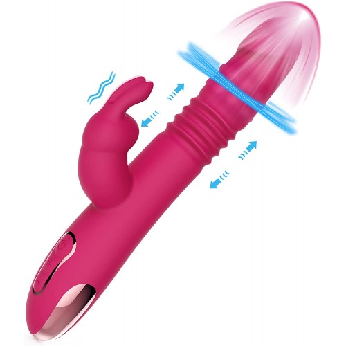 Vibrador de triple acción  con estimulador de clítoris independiente.
