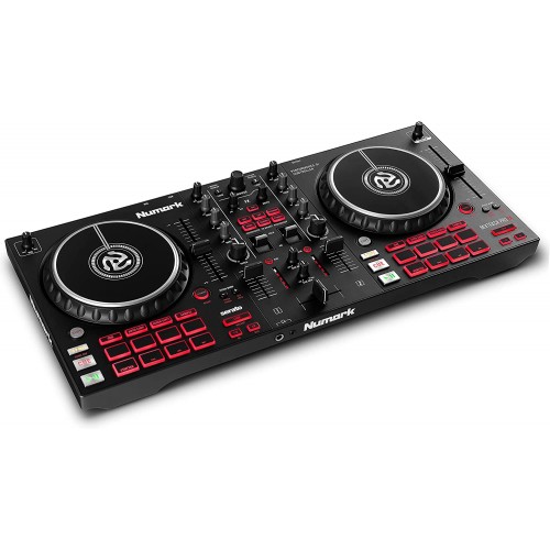 Numark Mixtrack Platinum FX Controlador para DJ, para Serato DJ, con control de 2 desks, mezclador, interfaz de audio, rueda con visualización
