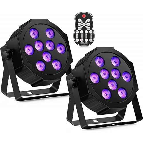 Luces LED para DJ de escenario de 36 W, 9 LED, RGBW, control remoto y DMX, luces de fiesta activadas por sonido - Set de dos