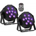 Luces LED para DJ de escenario de 36 W, 9 LED, RGBW, control remoto y DMX, luces de fiesta activadas por sonido - Set de dos