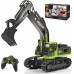 kolegend Excavadora de control remoto, juguete a escala 1.18, excavadora hidráulica,  para niños y niñas, tractor RC con luces recargable