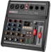 Mezclador de audio profesional Bluetooth DJ Mezclador de sonido con controlador DJ de 3 canales con DSP 16 efectos preestablecidos, interfaz USB