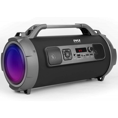 Altavoz inalámbrico portátil Bluetooth Boombox Pyle - Recargable de 500 W con sistema estéreo portátil con entrada AUX, USB,SD.