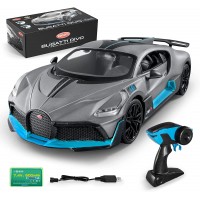 MIEBELY Bugatti - Carro de control remoto a escala 1.16 para niños y adultos,  con luces y  velocidad máxima 7.5 millas horas