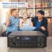 Sunbuck Bluetooth 5.0 Mini Hi-Fi Clase D Amplificador estéreo integrado para el hogar, receptor estéreo de audio de doble canal de 240 W,