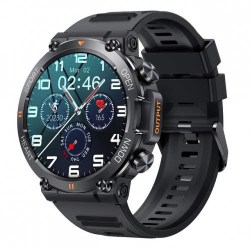 Reloj K56 Pro inteligente redondo negro  para hombre y mujer, pantalla de 2023 pulgadas, respuesta a llamadas