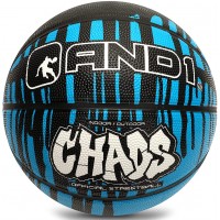 AND1 Paquete de baloncesto y bomba de goma colección Drip, tamaño oficial 29.5 pulgadas, interiores y exteriores - Azul