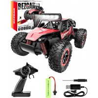Bezgar 17S - Carro a control remoto de juguete escala 1.20, tracción a 2 ruedas, velocidad máxima de 9.3 millas por hora, 2.4 GHz.