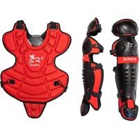 Jadekylin Equipo de captura catcher de béisbol de 14 pulgadas para jóvenes de 9 a 12 años Rojo