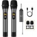 Micrófono inalámbrico, sistema de micrófono dinámico de metal inalámbrico dual TONOR UHF con receptor recargable, para karaoke 200 pies