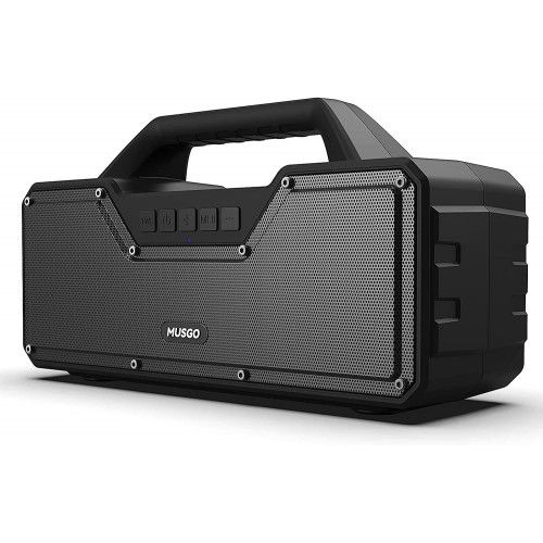 MUSGO Altavoces Bluetooth, altavoz Bluetooth inalámbrico portátil con subwoofer, sonido estéreo HD fuerte de 60 W, impermeable