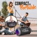 Altavoz inalámbrico portátil Bluetooth Boombox Pyle - Recargable de 500 W con sistema estéreo portátil con entrada AUX, USB,SD.