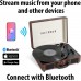Victrola Journey - Reproductor de discos vinilo de maleta Bluetooth, marrón oscuro