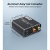 Convertidor de audio digital a analógico de 192 KHz, convertidor óptico de aluminio a RCA con cables coaxiales ópticos.