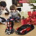 Ursulan Robot de coche a control remoto para niños, juguetes de coche para niños y niñas,  luz LED vehículo inteligente Rojo