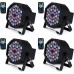 UP Lights, Missyee - Luces LED RGB de 36 x 1 W para DJ activadas por sonido, paquete de 4  luces de escenario - compatible con controlador DMX-512