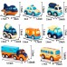 Paquete de 9 juguetes de coches para niños y niñas de 2, 3, 4, 5 años, regalo, camión de transporte grande con 8 pequeños