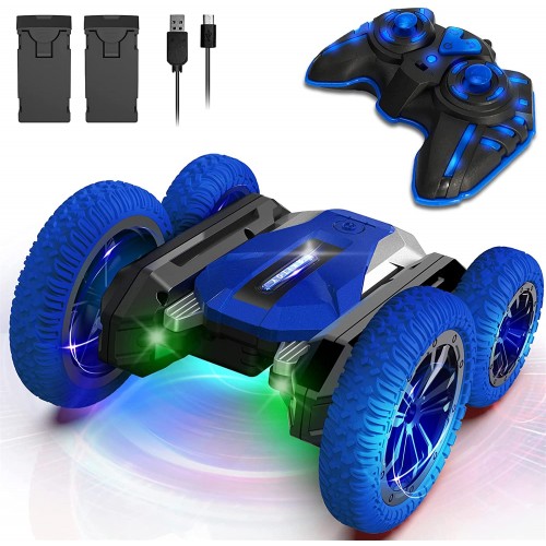 Wsiyen Coche de control remoto para niños,  doble cara con rotación de 360 Grados,  tracción en 4 ruedas, neumáticos todo terreno